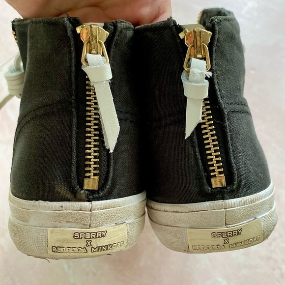Sperry x Rebecca Minkoff Washed Canvas High Top Sneakers in Black 9.5 - Picture 8 of 15